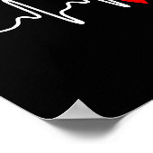 Red Ribbon Heartbeat Design For Heart Disease Awar Poster (Hoek)