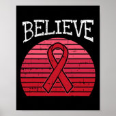 Red Ribbon HIV Aids Brain Aneurysm CVA Awarenes Poster (Voorkant)
