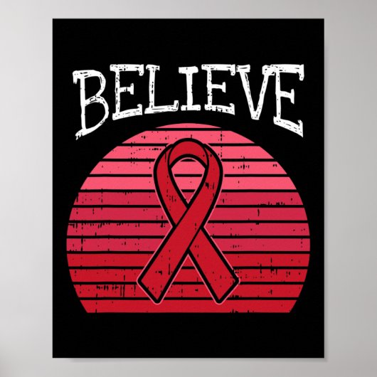 Red Ribbon HIV Aids Brain Aneurysm CVA Awarenes Poster (Voorkant)