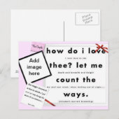 Red Ribbon Hoe hou ik van je? Briefkaart (Voorkant / Achterkant)