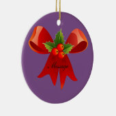 Red Ribbon Holly Thunder_Cove Keramisch Ornament (Rechts)