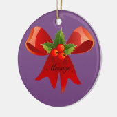 Red Ribbon Holly Thunder_Cove Keramisch Ornament (Links)