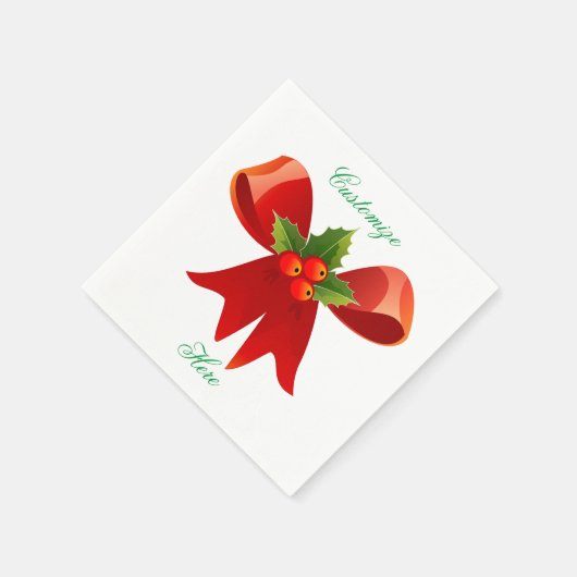 Red Ribbon Holly Thunder_Cove Servetten (Hoek)