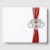 Red Ribbon Infinity Heart Bruiloft Gastenboek (Achterkant)