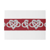 Red Ribbon Infinity Heart Invitation Belly Bands Uitnodigingen Wikkel (Achterkant Voorbeeld)