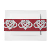 Red Ribbon Infinity Heart Invitation Belly Bands Uitnodigingen Wikkel (Voorkant Voorbeeld)
