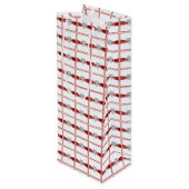 Red Ribbon Infinity Heart Wine Gift Bag Wijn Cadeautas (Achterkant Gekanteld)