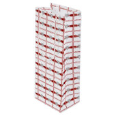 Red Ribbon Infinity Heart Wine Gift Bag Wijn Cadeautas (Voorkant Gekanteld)