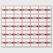 Red Ribbon Infinity Heart Wrapping Paper Cadeaupapier (Vlak)