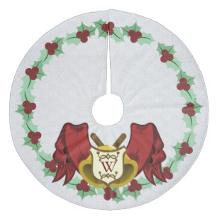 Red Ribbon-kerstcellen & Holly - op maat gemaakt Fleece Kerstboom Rok