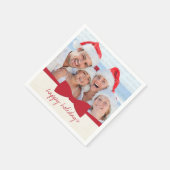 Red Ribbon Kerstfeestay Fotopapier Napkins Servetten (Hoek)