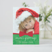 Red Ribbon kerstfeestdag — Fotokaart Kaart (Staand voorkant)