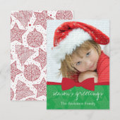 Red Ribbon kerstfeestdag — Fotokaart Kaart (Voorkant / Achterkant)