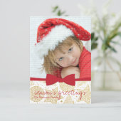 Red Ribbon kerstfeestdag — Fotokaart Kaart (Staand voorkant)