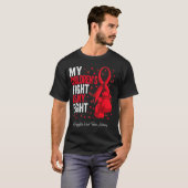 Red Ribbon Kinderen Congestief hartfalen Aware T-shirt (Voorkant volledig)