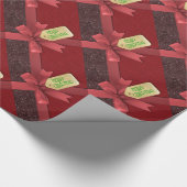 Red Ribbon Merry kerstwrapping Paper Cadeaupapier (Hoek)