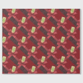 Red Ribbon Merry kerstwrapping Paper Cadeaupapier (Vlak)