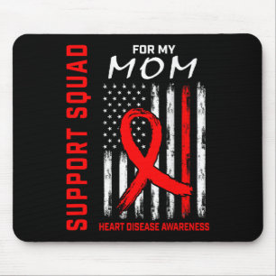 Red Ribbon Mom Heart Disease Awareness Flag Graphi Muismat