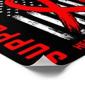 Red Ribbon Mom Heart Disease Awareness Flag Graphi Poster (Hoek)