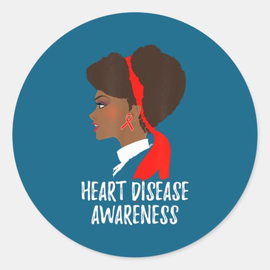 Red Ribbon Month _ National Heart Disease Awarenes Ronde Sticker (Voorkant)