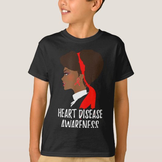 Red Ribbon Month _ National Heart Disease Awarenes T-shirt (Voorkant)