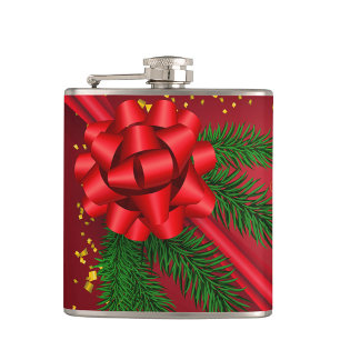 Red Ribbon Mural Flask Heupfles