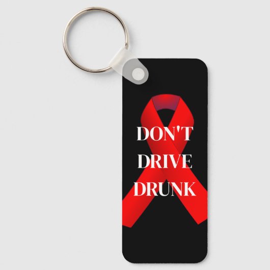 Red Ribbon niet Drink Sleutelhanger (Voorkant)