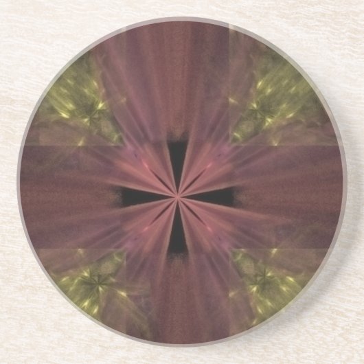 Red Ribbon op Gold Package Zandsteen Onderzetter (Voorkant)