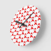 Red Ribbon Patroon Ronde Klok (Hoek)