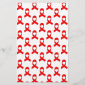 Red Ribbon Pattern Briefpapier (Voorkant)