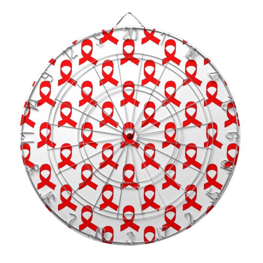 Red Ribbon Pattern Dartbord (Voorkant)