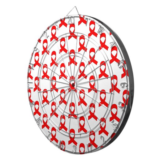 Red Ribbon Pattern Dartbord (Voorkant Rechts)