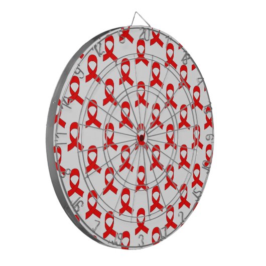 Red Ribbon Pattern Dartbord (Voorkant Links)