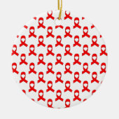 Red Ribbon Pattern Keramisch Ornament (Voorkant)