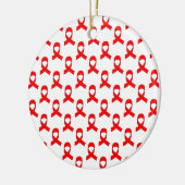 Red Ribbon Pattern Keramisch Ornament (Links)