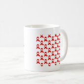 Red Ribbon Pattern Koffiemok (Voorkant rechts)