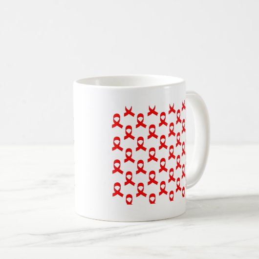 Red Ribbon Pattern Koffiemok (Voorkant rechts)