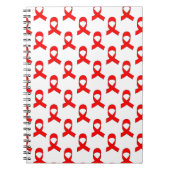 Red Ribbon Pattern Notitieboek (Voorkant)
