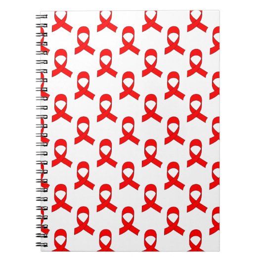 Red Ribbon Pattern Notitieboek (Voorkant)