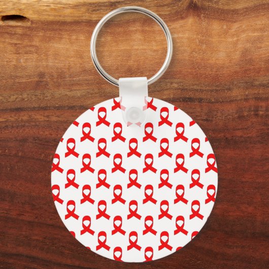 Red Ribbon Pattern Sleutelhanger (Voorkant)