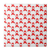 Red Ribbon Pattern Tegeltje (Voorkant)