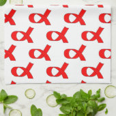 Red Ribbon Pattern Theedoek (Gevouwen)