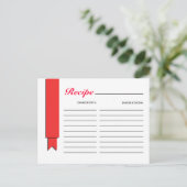 Red Ribbon Recipcard Briefkaart (Staand voorkant)