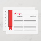 Red Ribbon Recipcard Briefkaart (Voorkant / Achterkant)