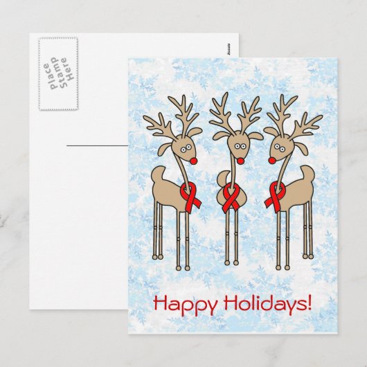 Red Ribbon renDER - AIDS & HIV Feestdagenkaart (Voorkant / Achterkant)