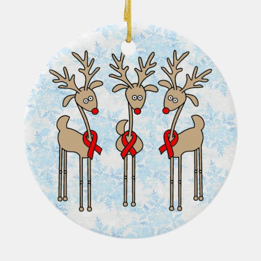 Red Ribbon renDER - AIDS & HIV Keramisch Ornament (Achterkant)