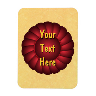 Red Ribbon Rosette aan Personaliseer Magneet