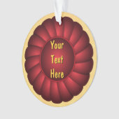 Red Ribbon Rosette aan Personaliseer Ornament (voorkant)