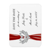 Red Ribbon Silver Swans sparen de Datum Magnet Magneet (Verticaal)