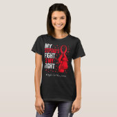 Red Ribbon Stepdad Congestief hartfalen Aware T-shirt (Voorkant volledig)